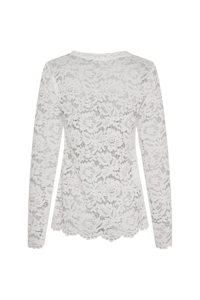 Elegant spetsblus i vitt